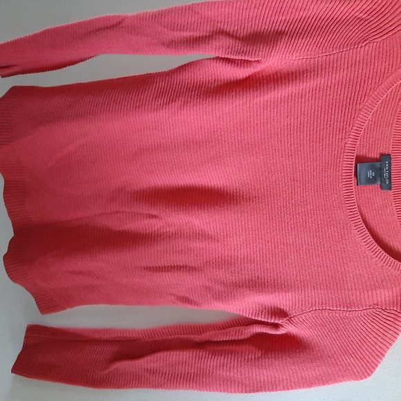 Ann Taylor Factory Crewneck XS PinkCoral Sweater - Picture 2 of 6